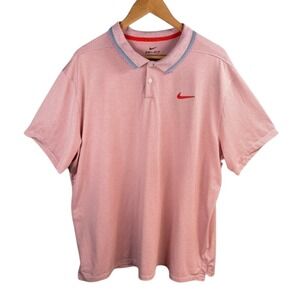 Nike Dri Fit Golf Polo Shirt Mens XXL Striped Performance Tennis Prep‎ Athletic